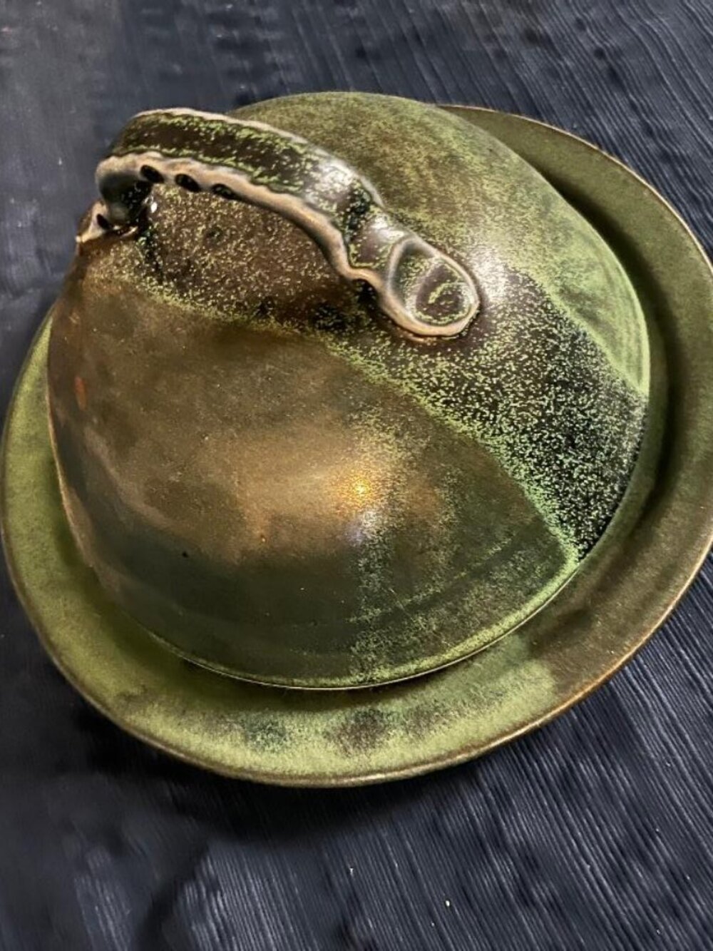 Lynne Geries Handmade Pottery Dish with Dome